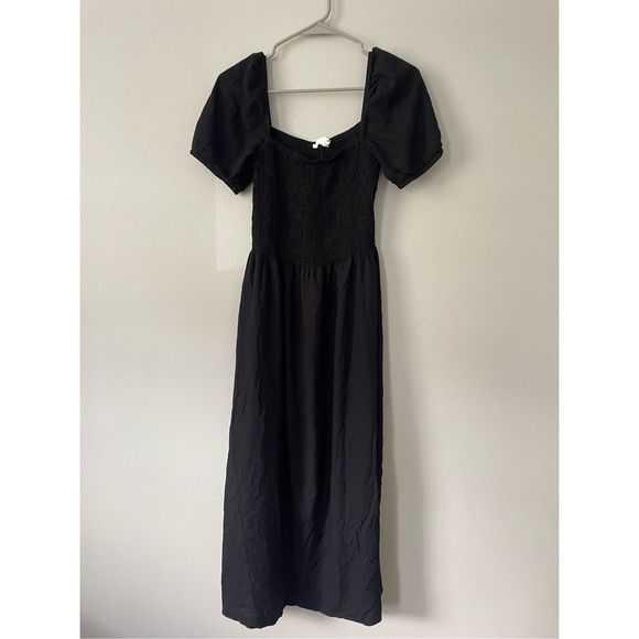 H&M Dresses & Skirts - H&M Size Small Womens Black Elastic Midi Peasant Dress NEW